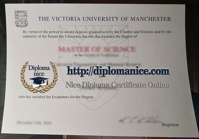 Victoria University of Manchester diploma