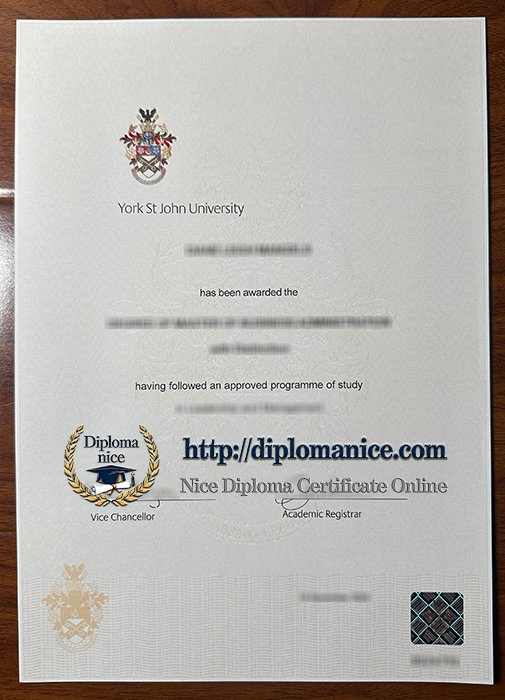 York St John University diploma